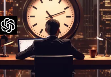 Man Sitting In Front Of a Clock - ChatGPT Logo