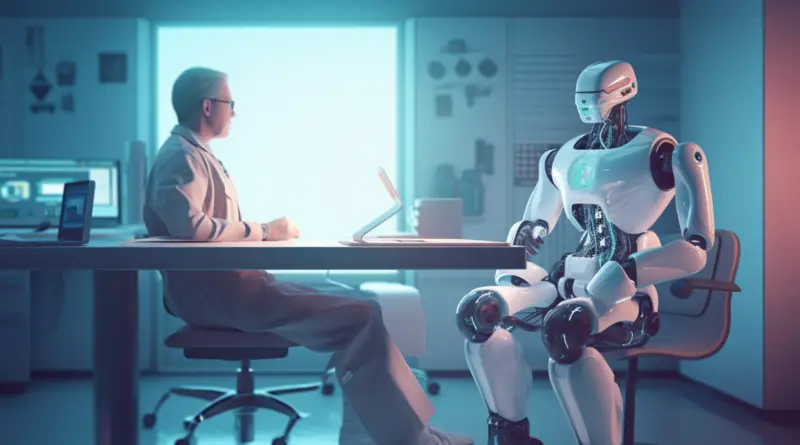 Robot Sitting Across Doctor