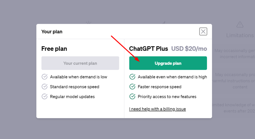 ChatGPT Plus - Upgrade Plan 