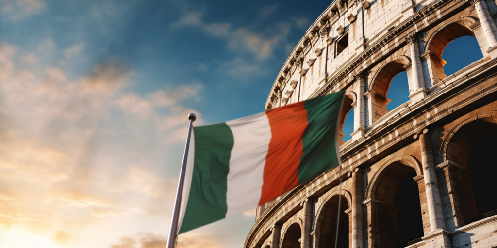 The Colosseum - Italian Flag